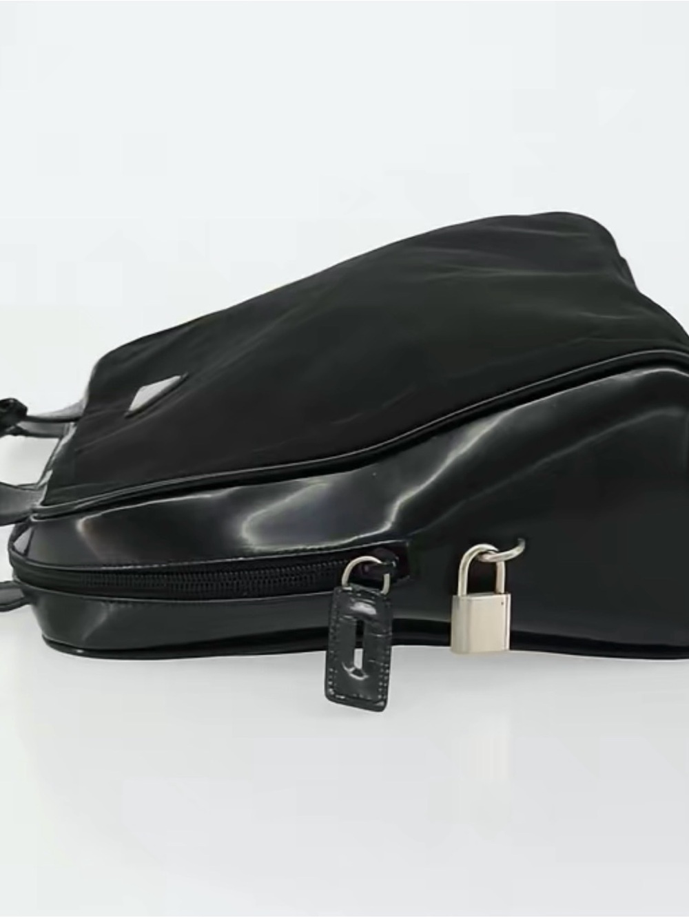 Prada Black Leather and Nylon Shoulder Bag - Picture 3 of 13
